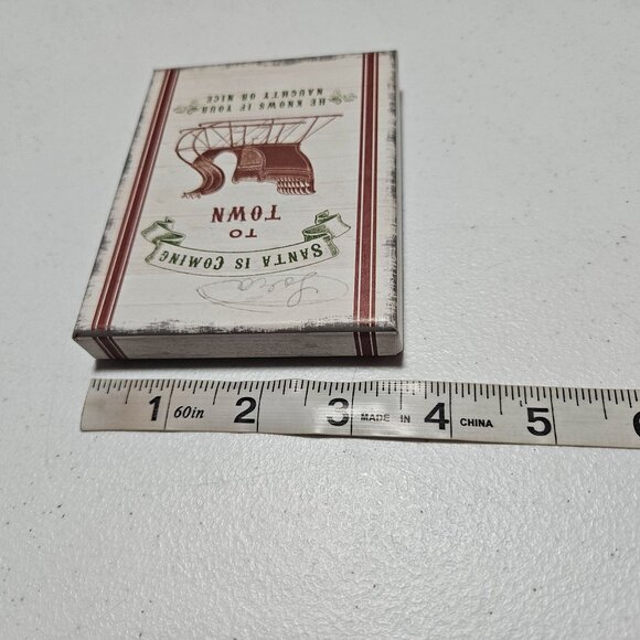 Santa Is Coming To Town Christmas Empty Gift Box Jewelry Holiday Paula Scaletta - Picture 6 of 6